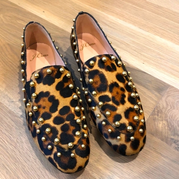 J. Crew Shoes - JUST REDUCED ‼️RARE‼️JCrew Janie Calf Hair Studded Loafers